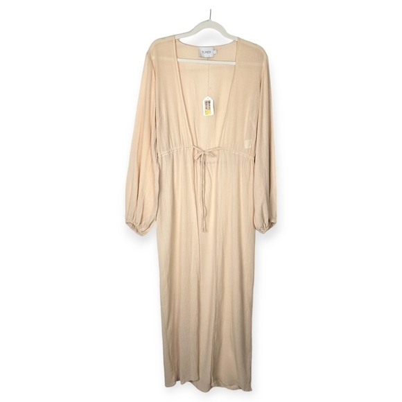 Rumer Camille Nude Long Line Duster Cardigan Cover Up - Picture 3 of 10
